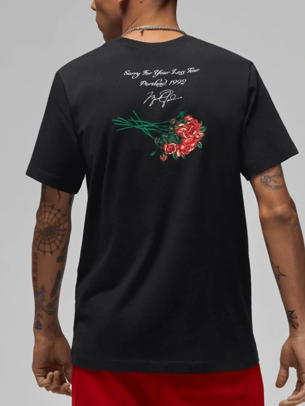 Nike Jordan shirt Men's Black 'Fight' Rose Graphic Sorry tee